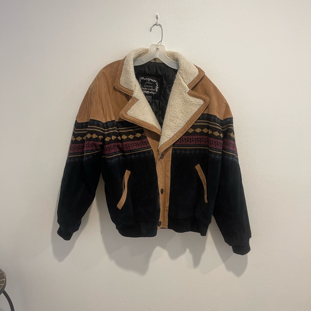 Southwestern Suede Knit Jacket Vintage 90s Casual Outfitters Women’s Size M